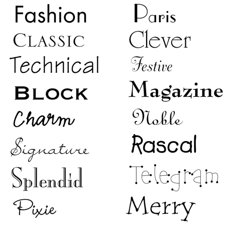 available fonts