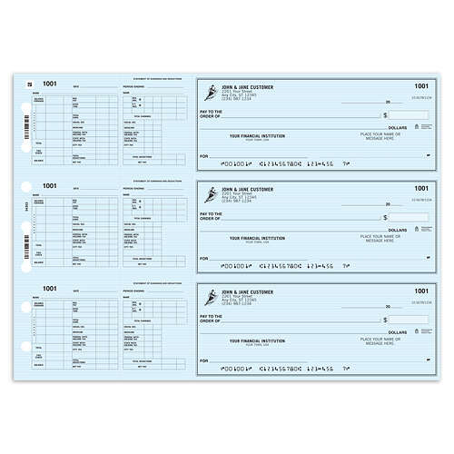 Hourly Payroll Check - Blue