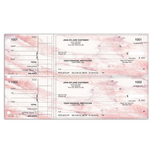 2 per page Check - Pink Marble