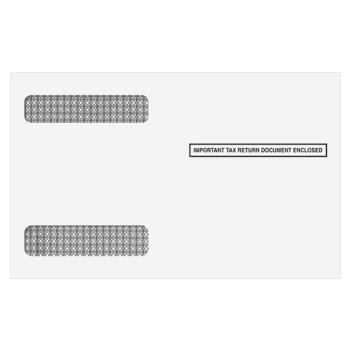 Self Seal Double Window Envelope for W-2 4-up Horizontal